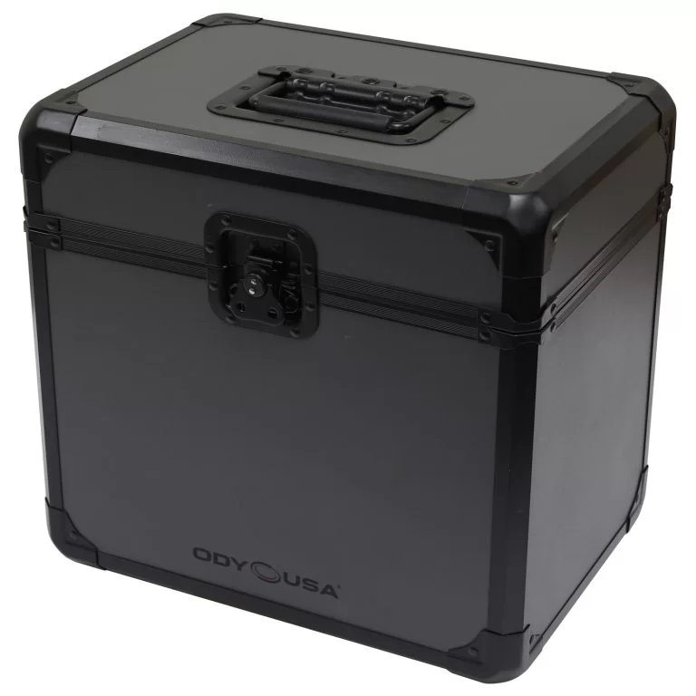 ODYSSEY Black KROM on Gray Record / Utility Case for 70 12″ Vinyl Records